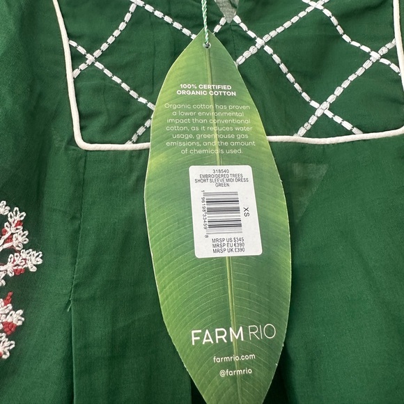Farm Rio Green Embroidered Tree Dress - Picture 4 of 5